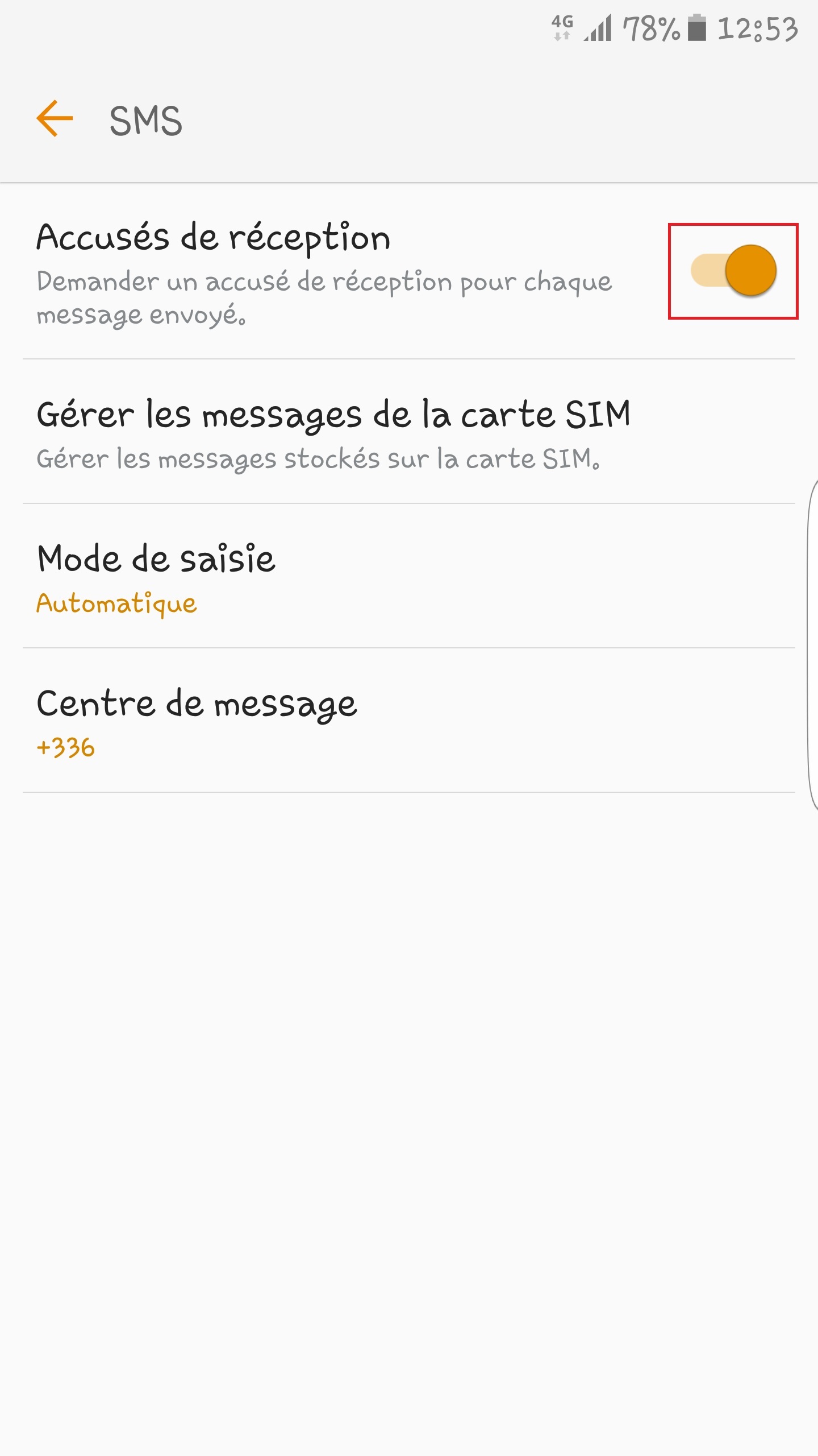 comment activer accuse de reception sms sur samsung