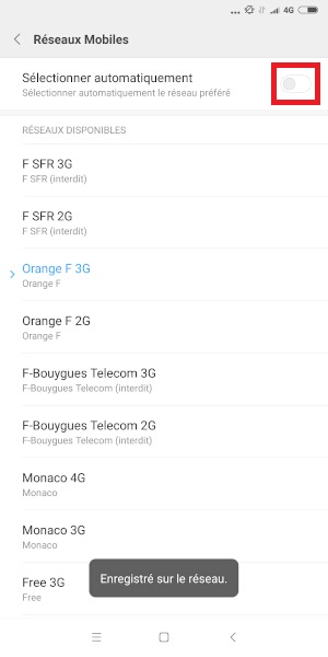 Réseaux Xiaomi Mi 8