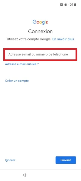 Connexion à votre compte Google