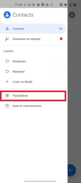 Importer des contacts depuis la carte SIM