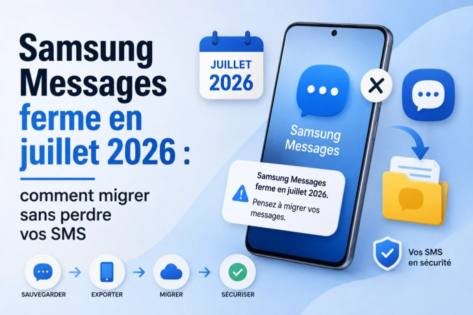 Samsung Messages ferme en juillet 2026 : comment migrer sans perdre vos SMS