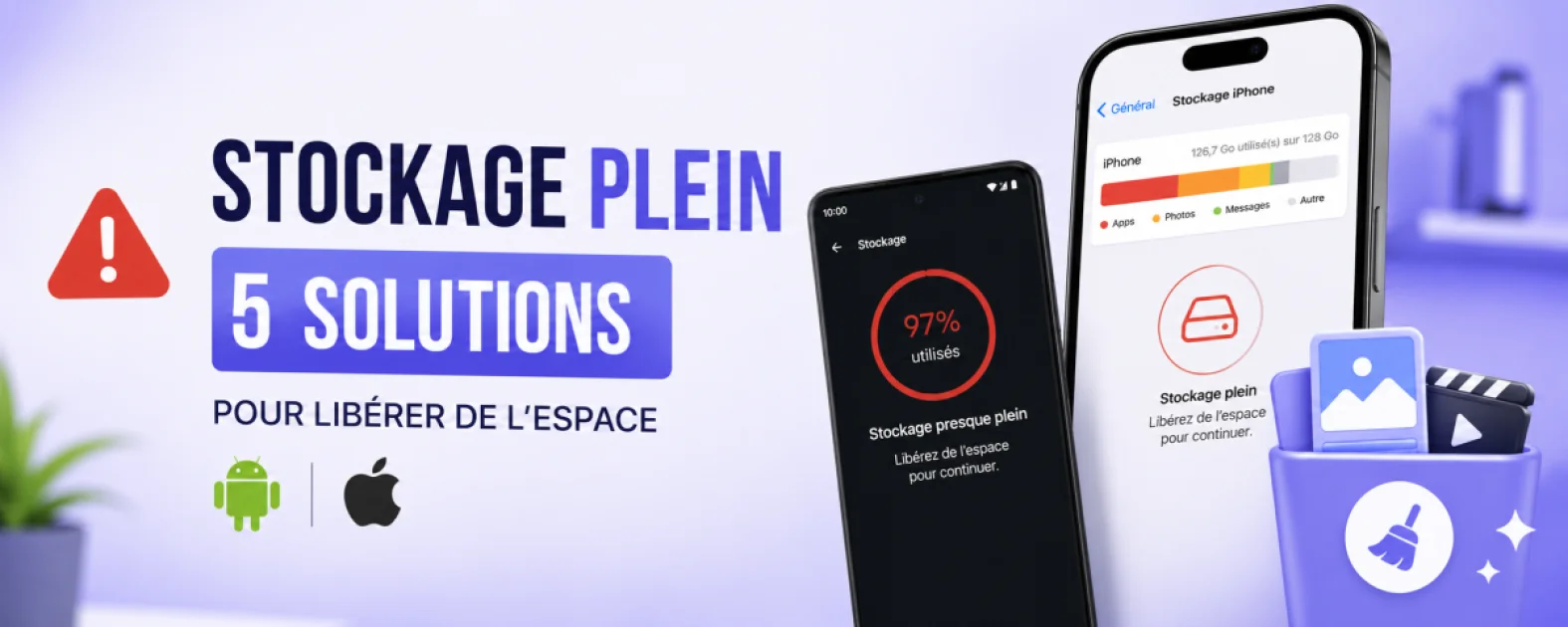Stockage plein : 5 solutions pour libérer de l'espace sur Android et iPhone