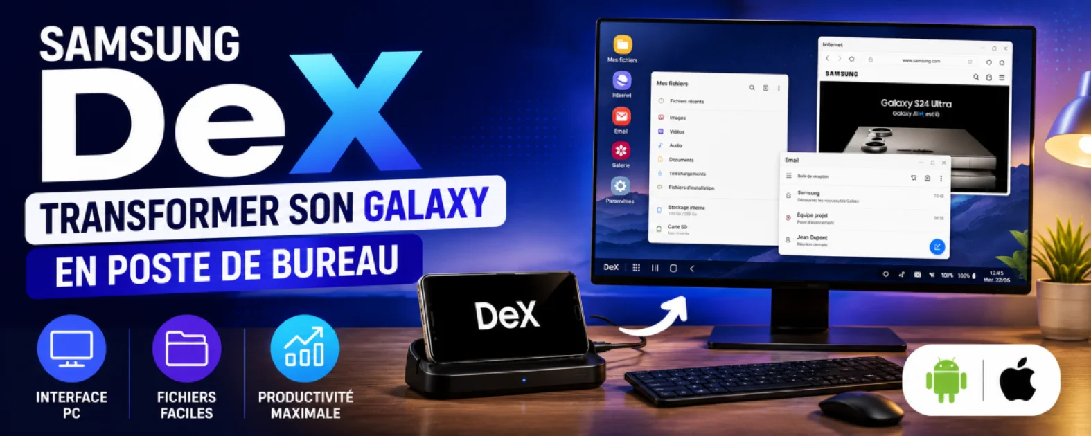 Samsung DeX : transformer son Galaxy en poste de bureau