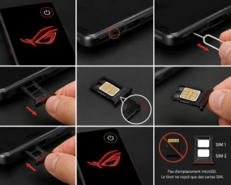 Insérer la carte SIM dans l'Asus ROG Phone 9