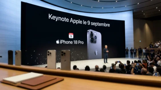 Keynote Apple le 9 septembre : date confirmée pour l'iPhone 18 Pro