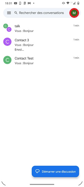 Fonctionnalité de Chat