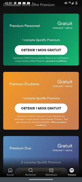 Options gratuites et payantes