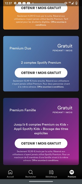Options gratuites et payantes
