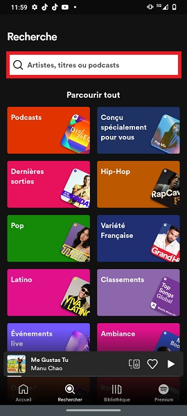 Fonction de recherche