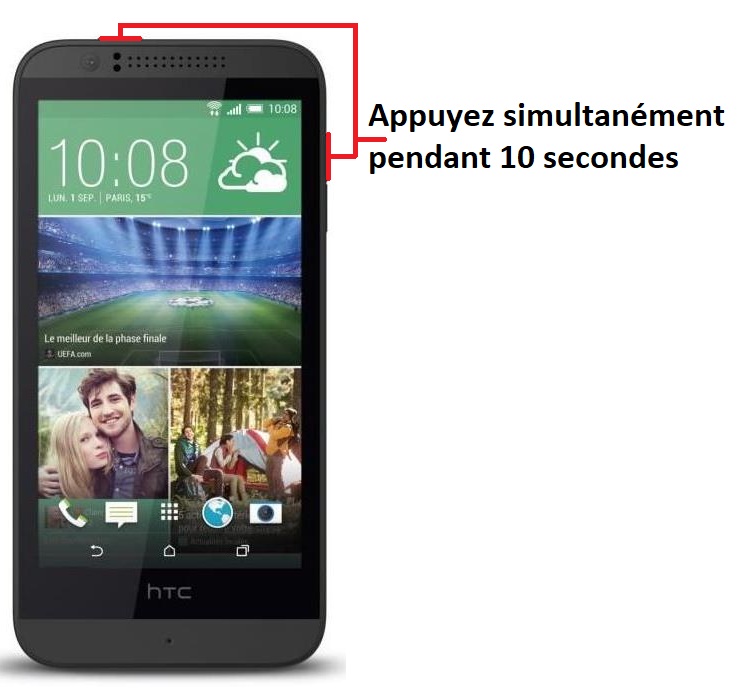 Forcer l’arrêt mon HTC Desire 510 ?