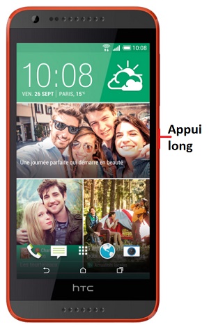 Comment éteindre son HTC desire 620 ?