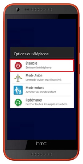 Comment éteindre son HTC desire 620 ?