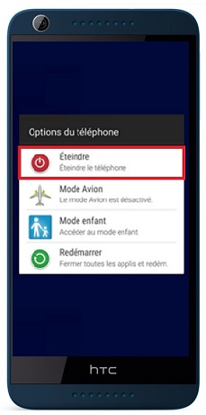 Comment éteindre son HTC Desire 626 ?