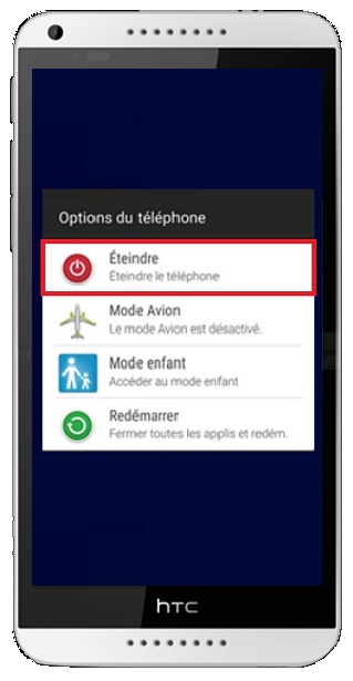 Comment éteindre son HTC Desire 816 ?