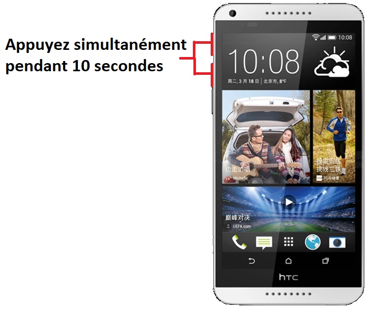 Forcer l’arrêt mon HTC Desire 816 ?