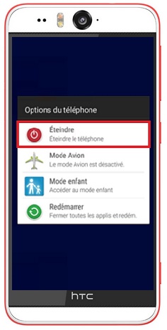 Comment éteindre son HTC Desire Eye ?