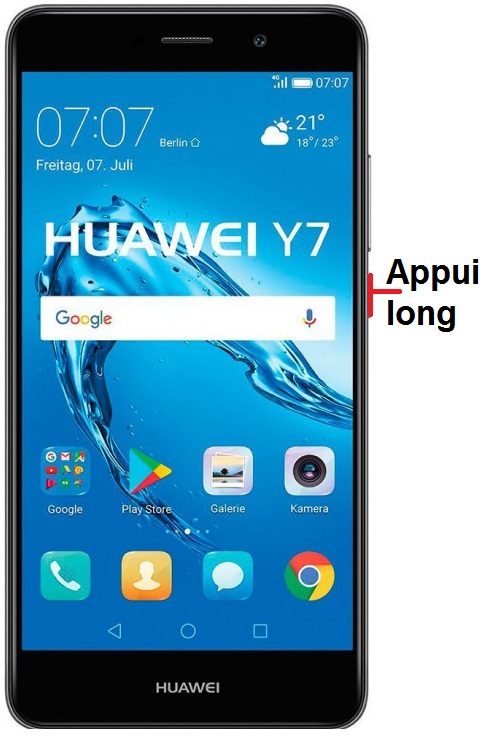 Comment éteindre son Huawei Y7 ?
