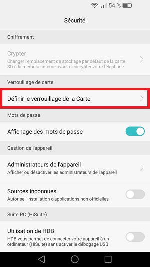 Changer votre code pin de son Honor 7.