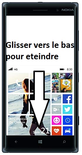 Comment éteindre son Nokia Lumia 830 ?