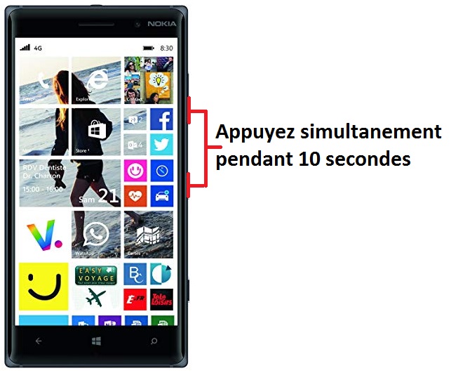 Forcer l’arrêt mon Nokia Lumia 830 ?