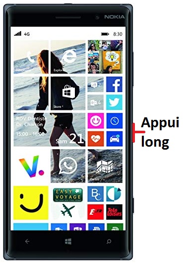 Comment éteindre son Nokia Lumia 830 ?