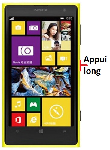Comment éteindre son Nokia Lumia 1020 ?