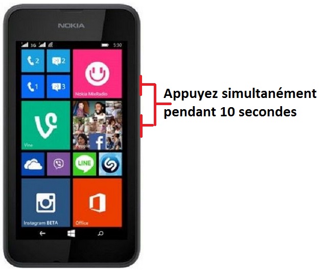 Forcer l’arrêt mon Nokia Lumia 530 ?