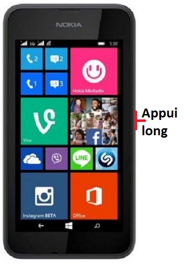 Comment éteindre son Nokia Lumia 530 ?