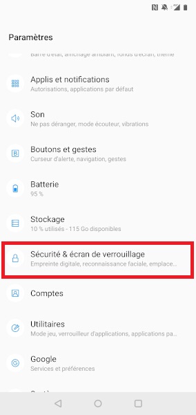 Changer votre code PIN de son OnePlus 5.