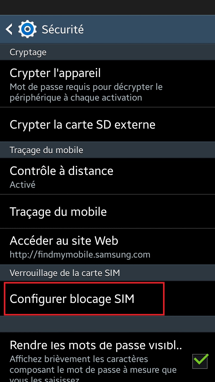 Changer votre code PIN de son Samsung Galaxy ACE 3.