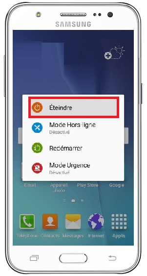 Comment éteindre son Samsung Galaxy J5 ?