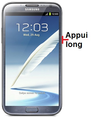 Comment éteindre son Samsung Galaxy Note 2 ?