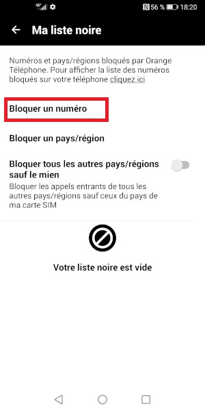 Bloquer un numéro