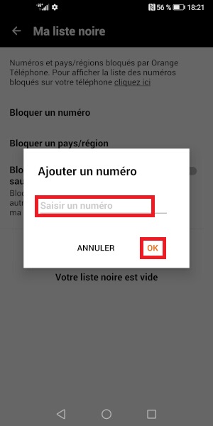 Bloquer un numéro