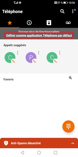 Définir l’application par défaut.