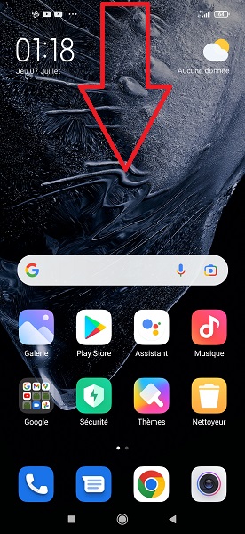Capture d’écran via les notifications