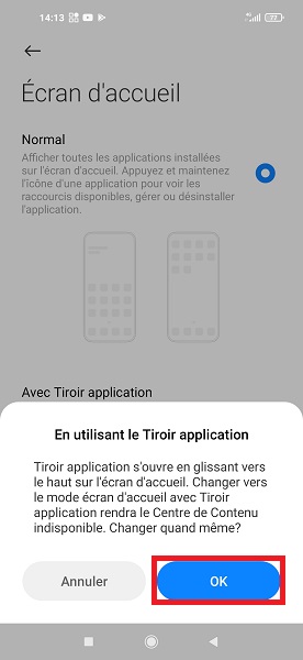 Ajouter le tiroir d’application