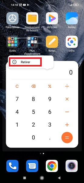 Comment supprimer un widget ?