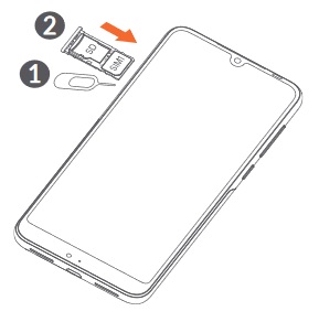 Insérer la carte SIM dans l'Alcatel 3 2019