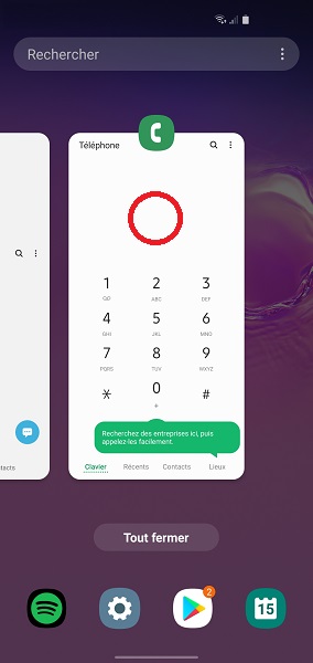 Accéder aux applications récentes