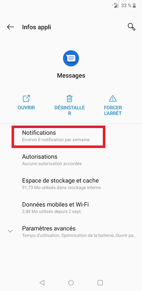 Modifier le son de notification pour l’application Messages