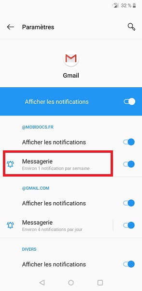 Modifier le son de notification pour l’application Gmail