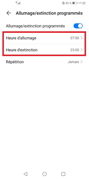 Comment activer un allumage et extinction automatique ?