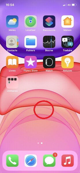 Installation des widgets sur l’écran d’accueil.