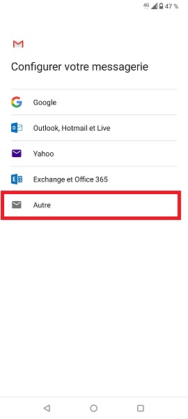 Configuration d’un compte e-mail 
