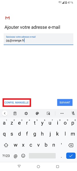 Configuration d’un compte e-mail manuellement