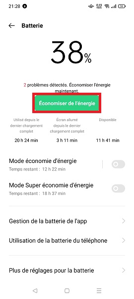 Optimiser votre batterie sur Oppo.