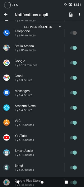Désactiver les notifications d’application
