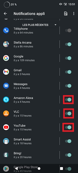 Désactiver les notifications indésirables