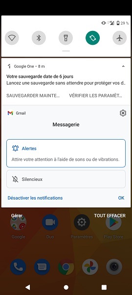 Comment désactiver ou mettre en mode silencieux les notifications reçues ?